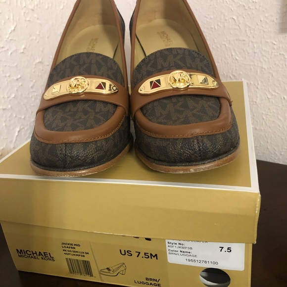 MK Jackie Mid Loafer in Brown Luggage Sz 7.5 - Picture 2 of 7